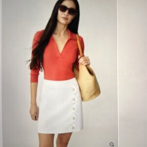 J. McLaughlin White A-Line Asymmetrical skort NWOT